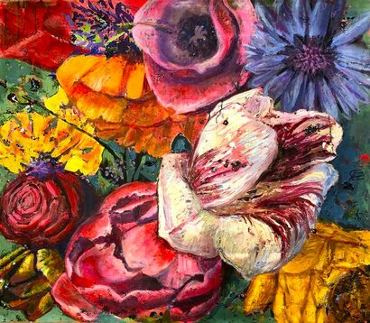 Portrait 3. Portraits in Bloom Series - a Paint Artowrk by Emma  Ramírez Conde